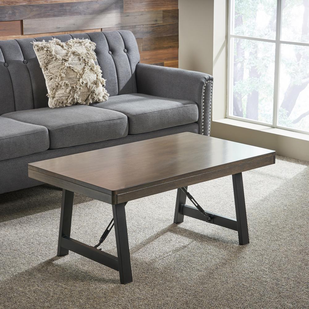 Le House Linnett Farmhouse Gray Rubberwood Coffee Table Le House Linnett Farmhouse Gray Rubberwood Coffee Table