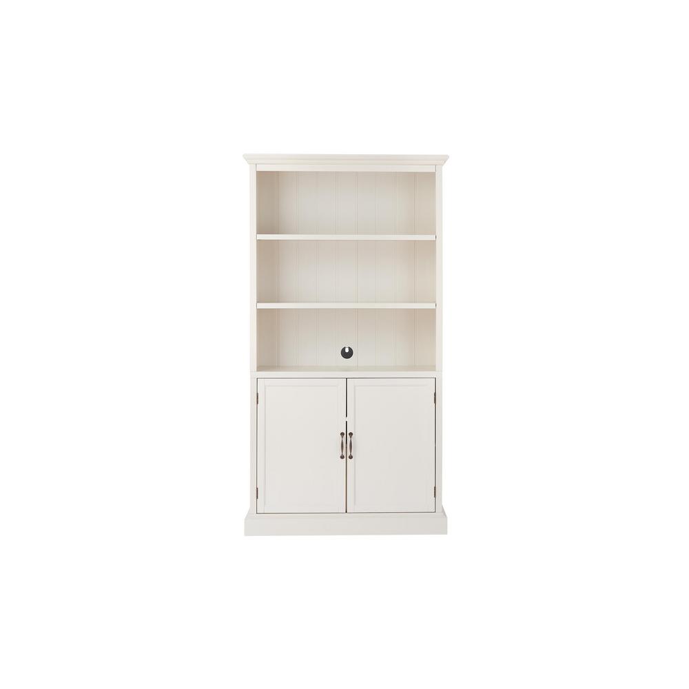 Home Decorators Collection Royce Polar White Wood 3 Shelf Bookcase