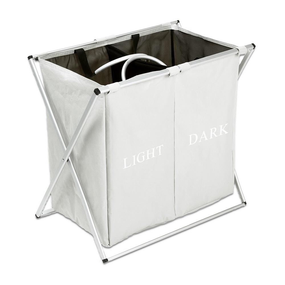 Unbranded Light Gray Fabric Oxford Cloth Dirty Clothes Storage Laundry Basket 13029090 The Home Depot