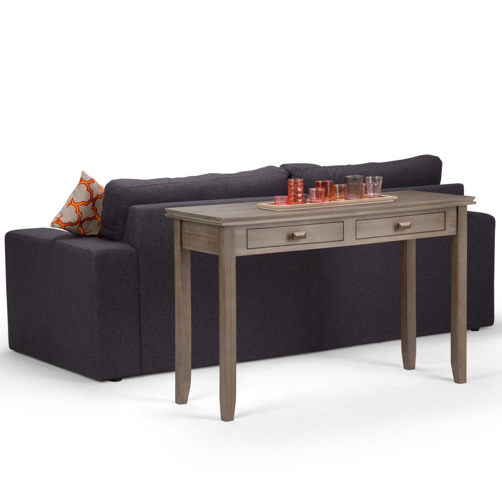 Simpli Home Artisan Distressed Grey Storage Console TableAXCHOL003GR