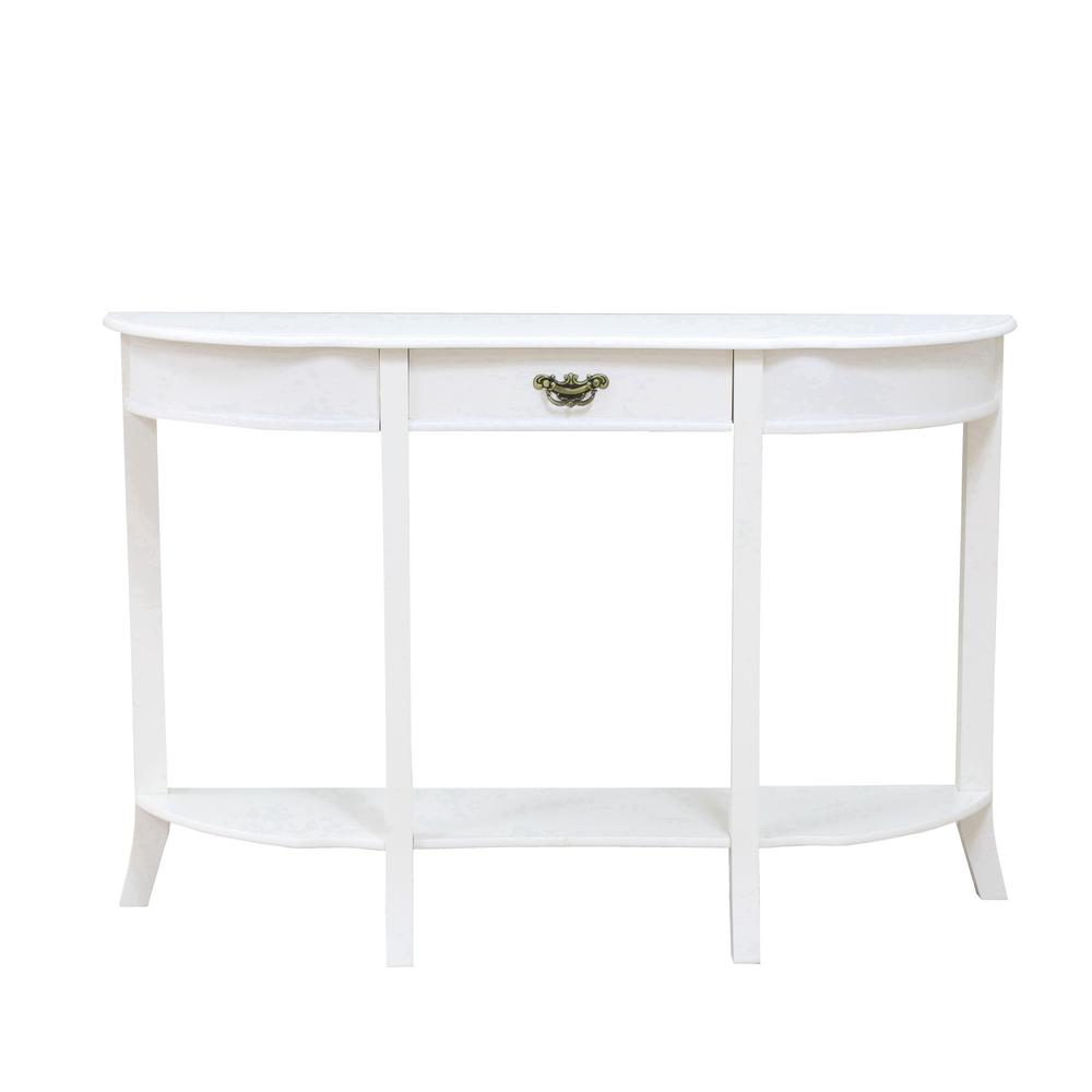 Megahome Console Table Entryway Furniture The Home White 1 Drawer Hallway Table Megahome