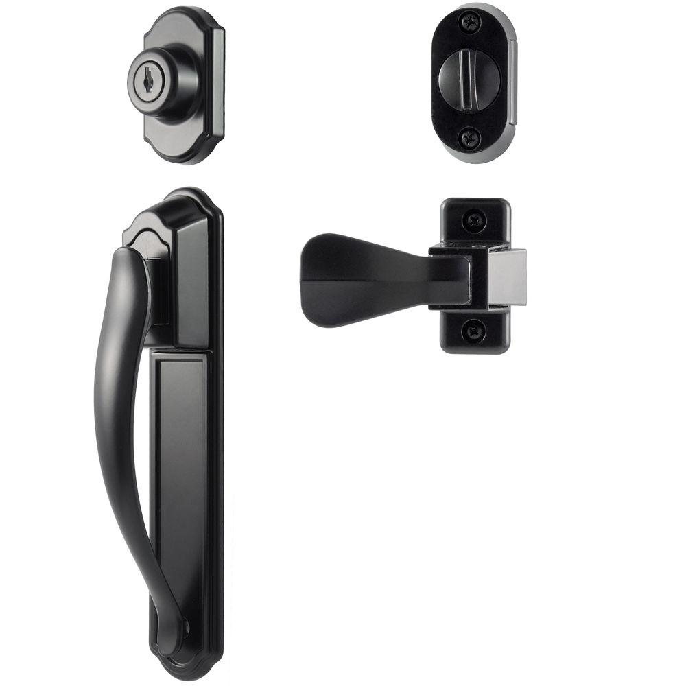 Ideal Security Black Deluxe Storm And Screen Pull Handle And Keyed