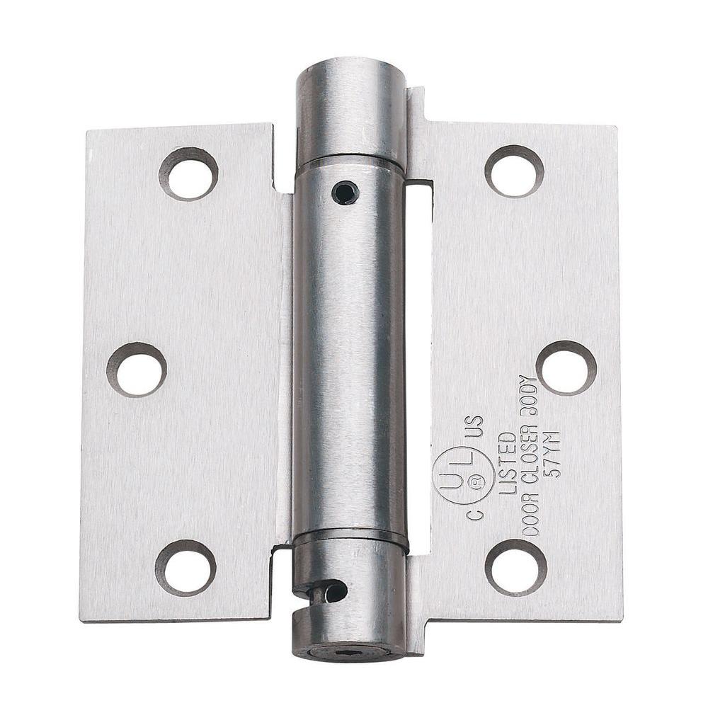 Global Door Controls 3.5 in. x 3.5 in. Satin Nickel Steel Spring Hinge ...