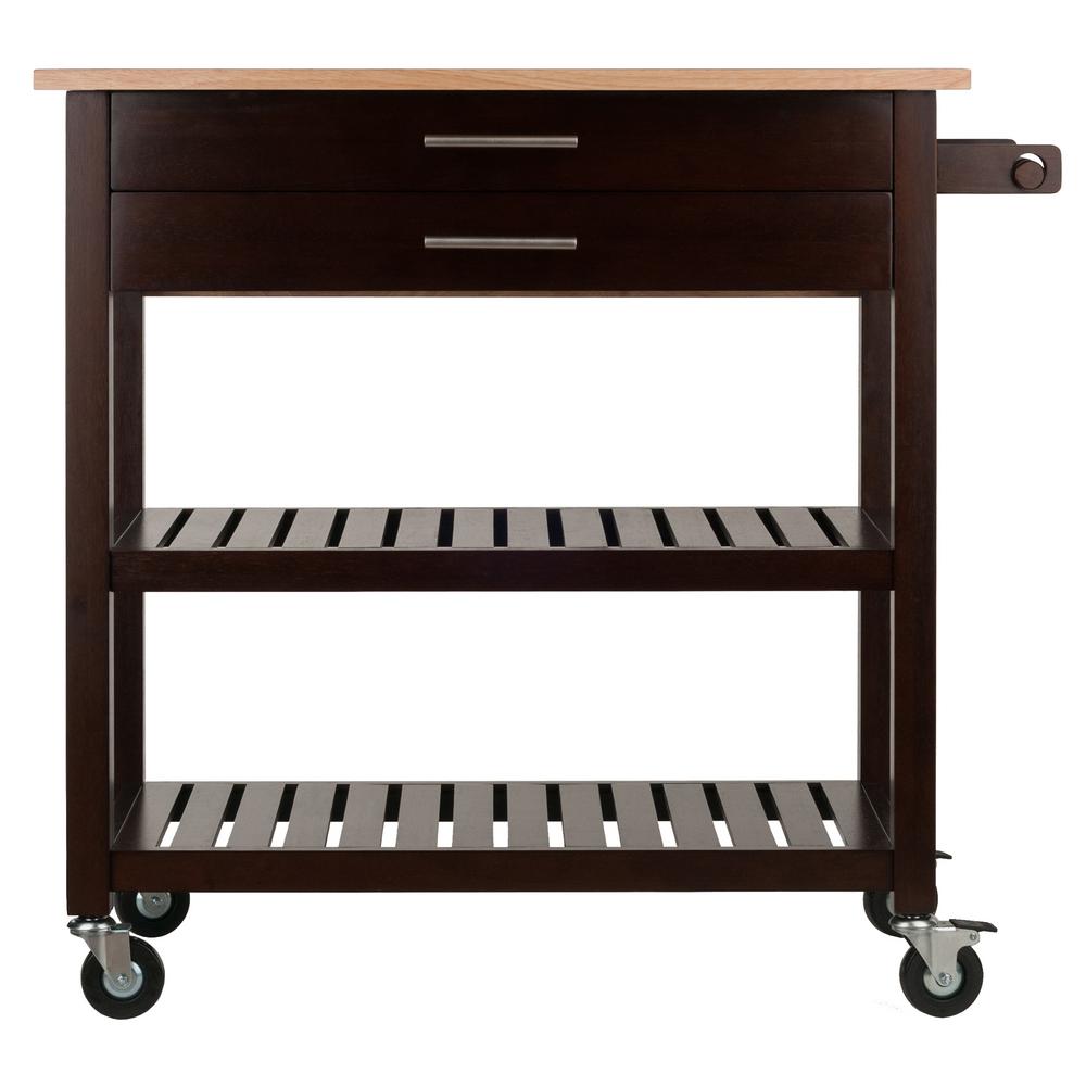 StyleWell Glenville Black Kitchen Cart with 2 ShelvesSK17787Cr2CBB