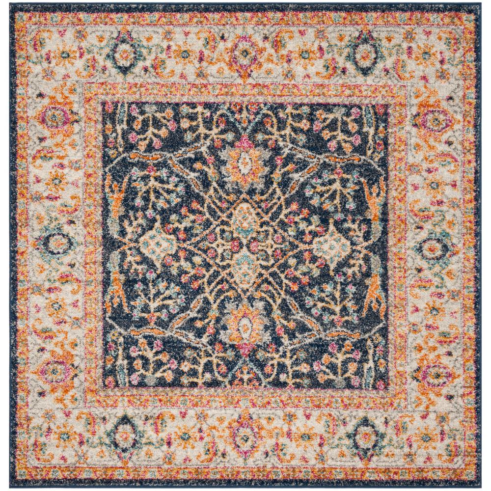 Safavieh Madison Navy Cream 5 Ft X Square Area Rug