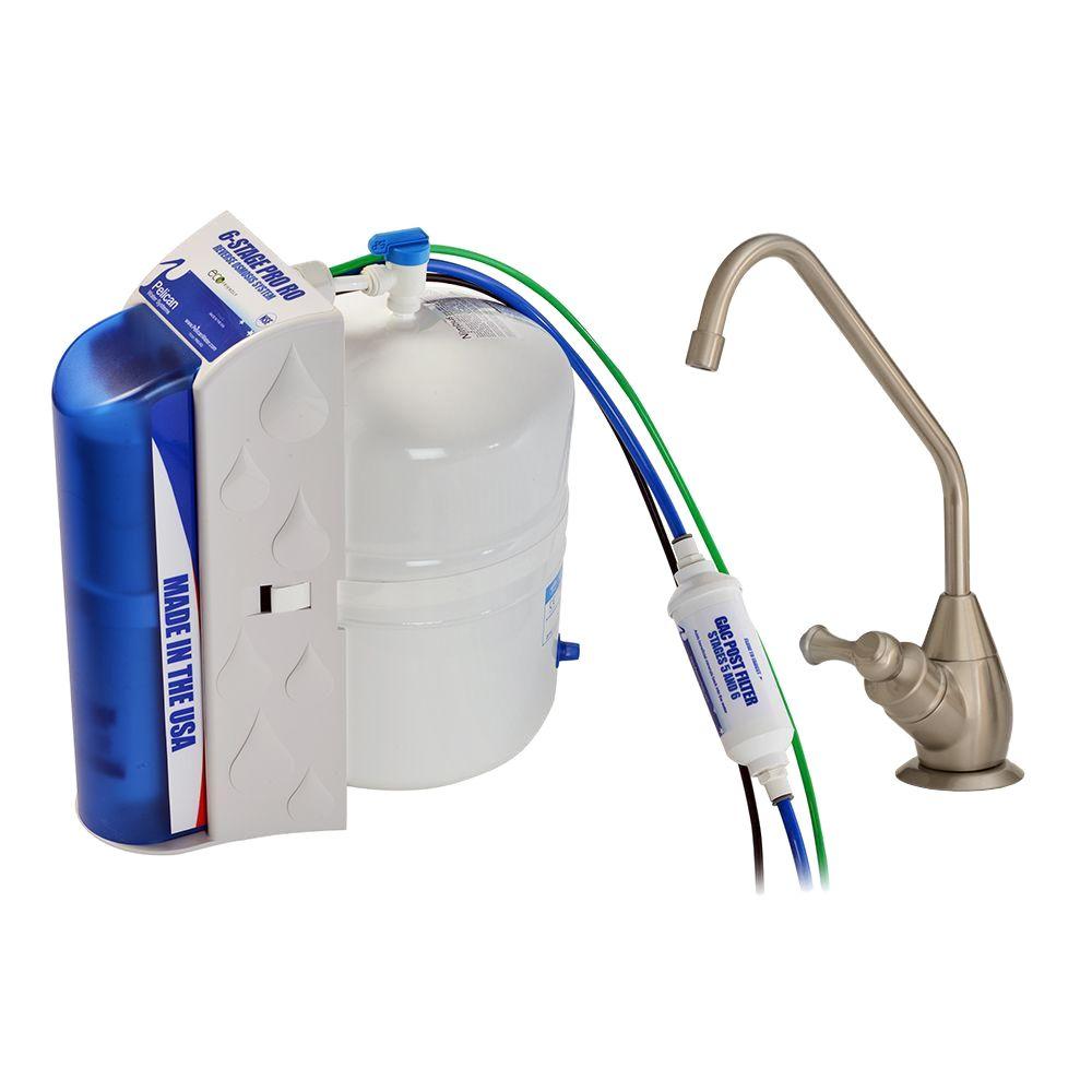 Pelican Water Pro 6-Stage Under Countertop Reverse Osmosis Drinking Water Filtration System with Brushed Nickel Faucet Dispenser was $427.38 now $256.42 (40.0% off)