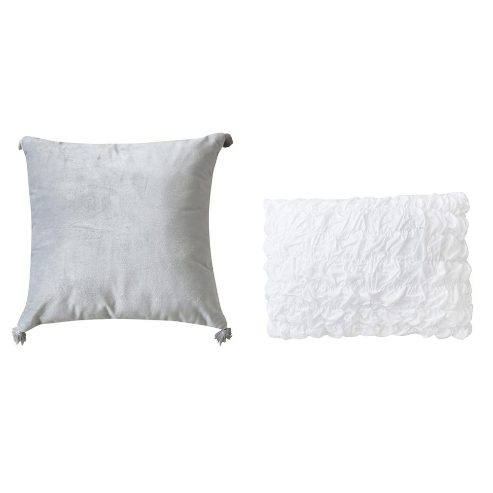 Sara B Rhapsody Silver Solid Polyester 18 In X 18 In Throw