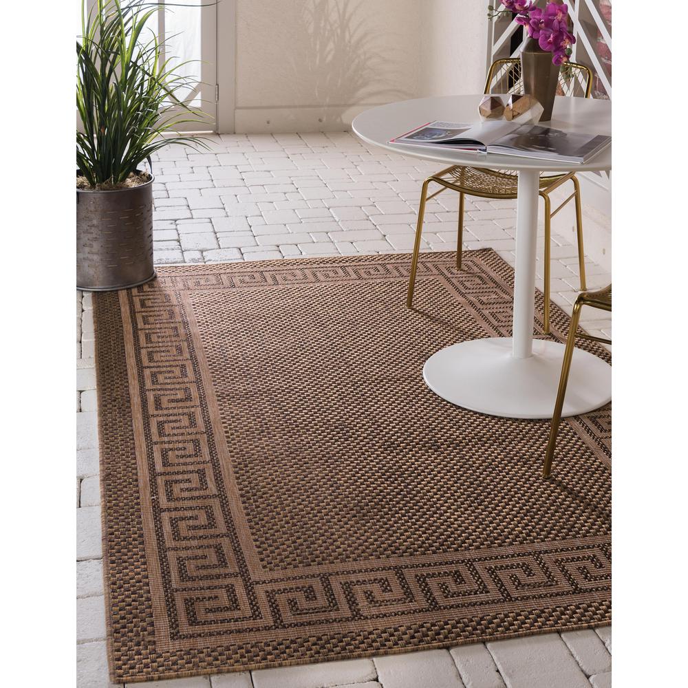 Unique Loom Outdoor Greek Key Brown 9 0 X 12 Area Rug