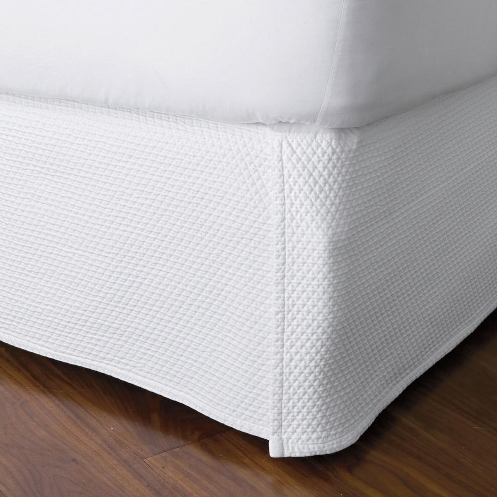 The Company Madelyn Matelasse 18 In Drop White Solid King Bed The Company Madelyn Matelasse 18 In Drop White Solid King Bed Skirt