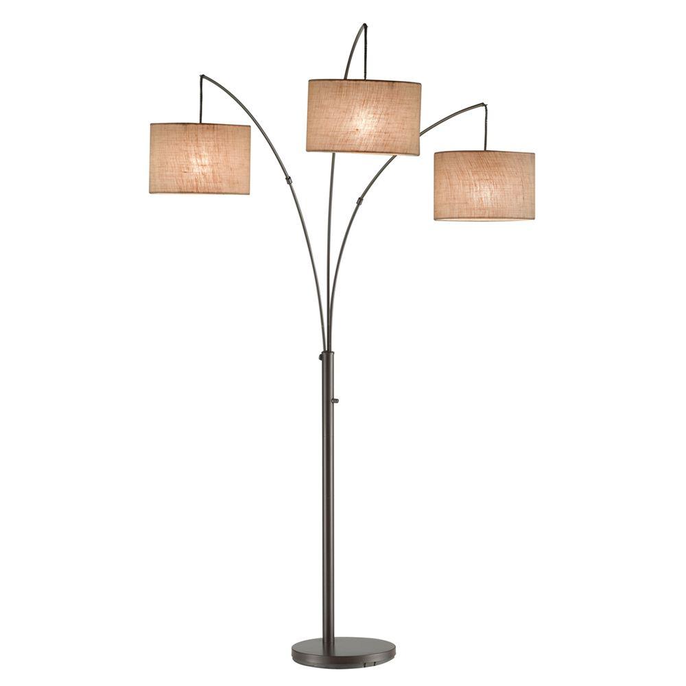 Hampton Bay 78 In Height 3 Arc Floor Lamp Brushed Nickel Finish