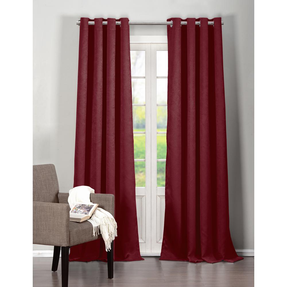 DUCK RIVER TEXTILE Solid Raspberry Polyester Blackout Grommet Window