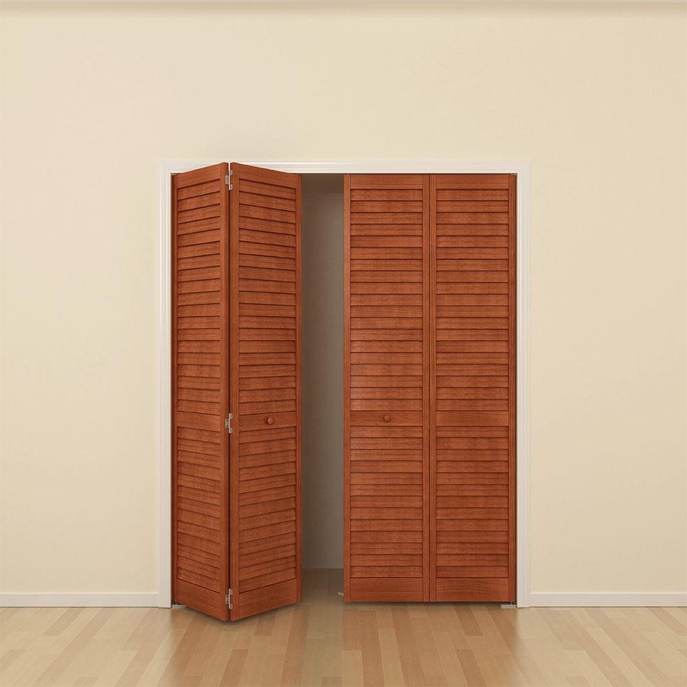 Frameport 24 In X 80 In Louver Pine Mahogany Plantation Interior