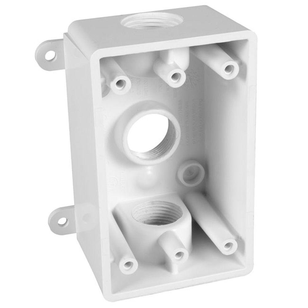 Commercial Electric 1 Gang Weatherproof Box Three 1/2 in. or 3/4 in