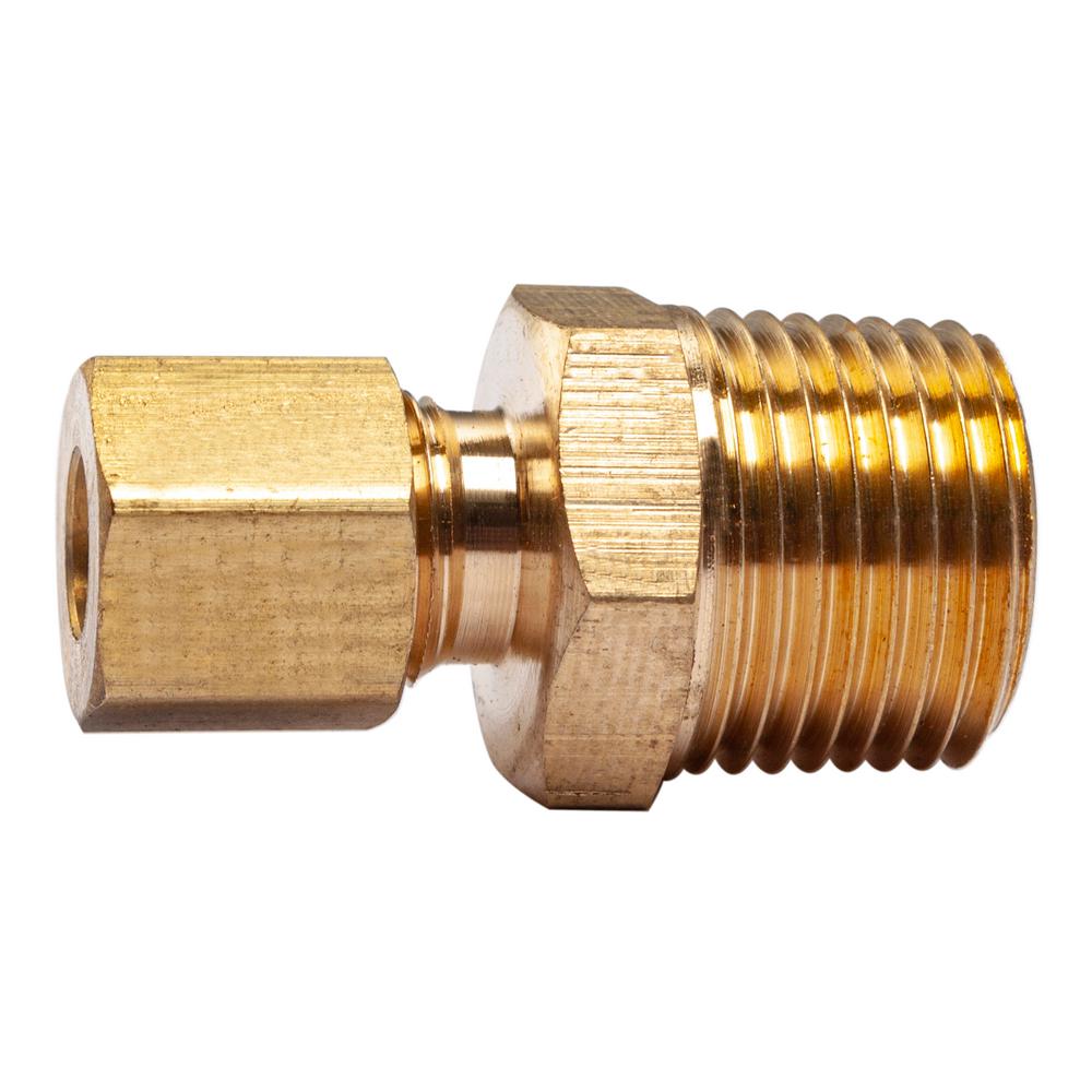 LTWFITTING 1/4 in. O.D. Comp x 3/8 in. MIP Brass Compression Adapter ...