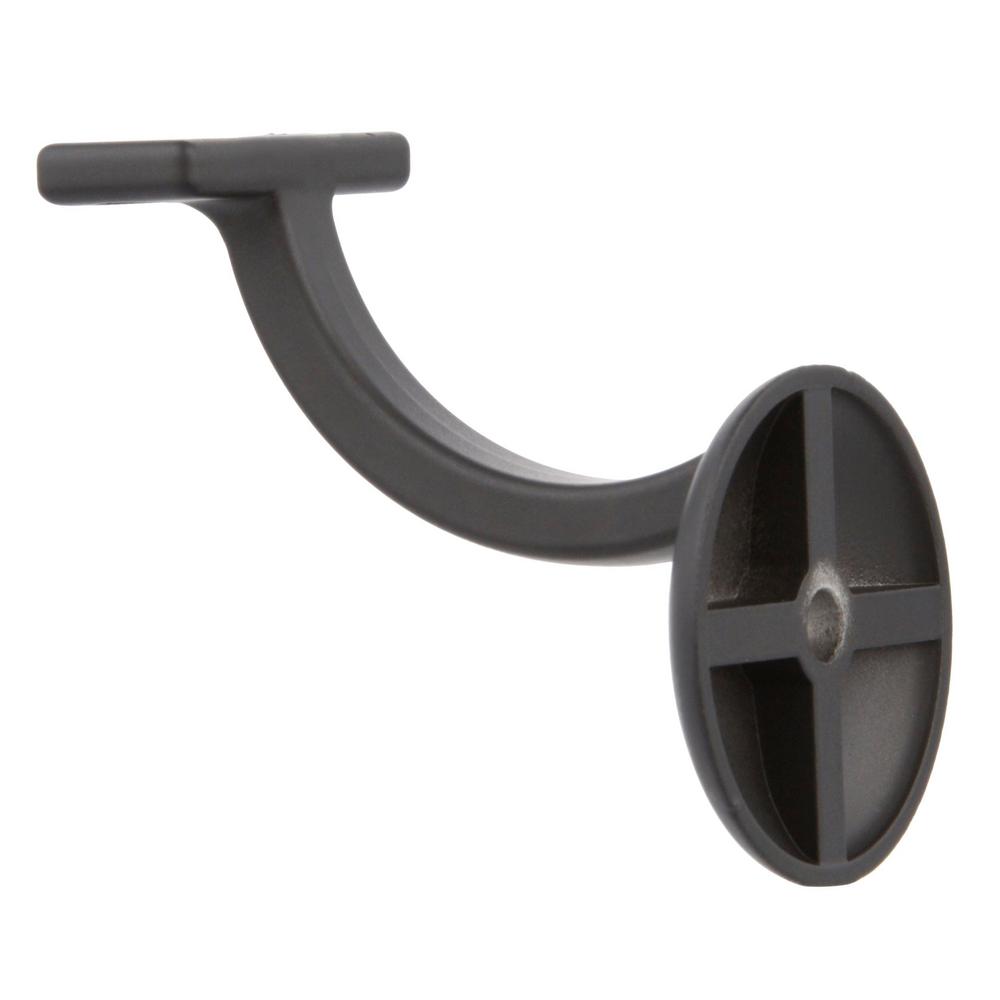 AMSOOM Handrail Bracket Heavy Duty Steel Stair Parts for Wall Mounted Staircase Railings Accessories Stairway Support Hardware for Wood or Metal Flat Square Railings. Black, 1 Pack