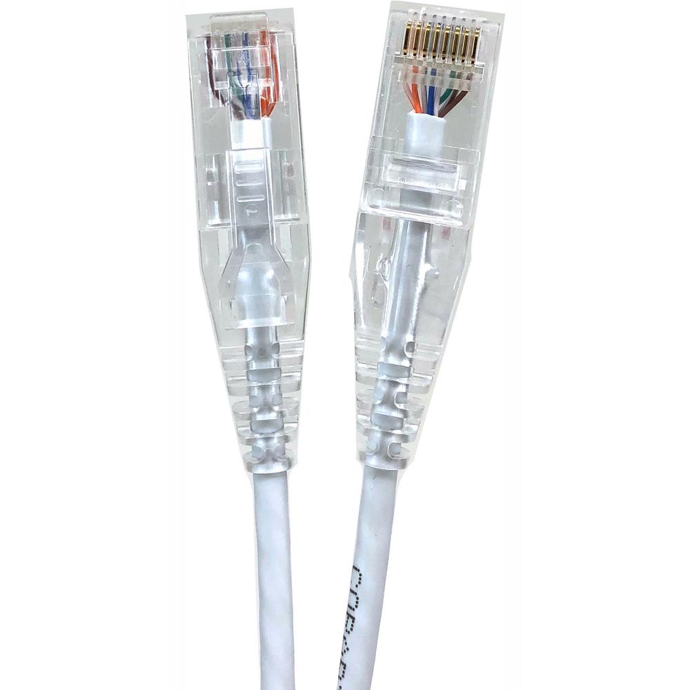 Micro Connectors, Inc 25 ft. 28AWG Ultra Slim CAT6 Patch Cables, White