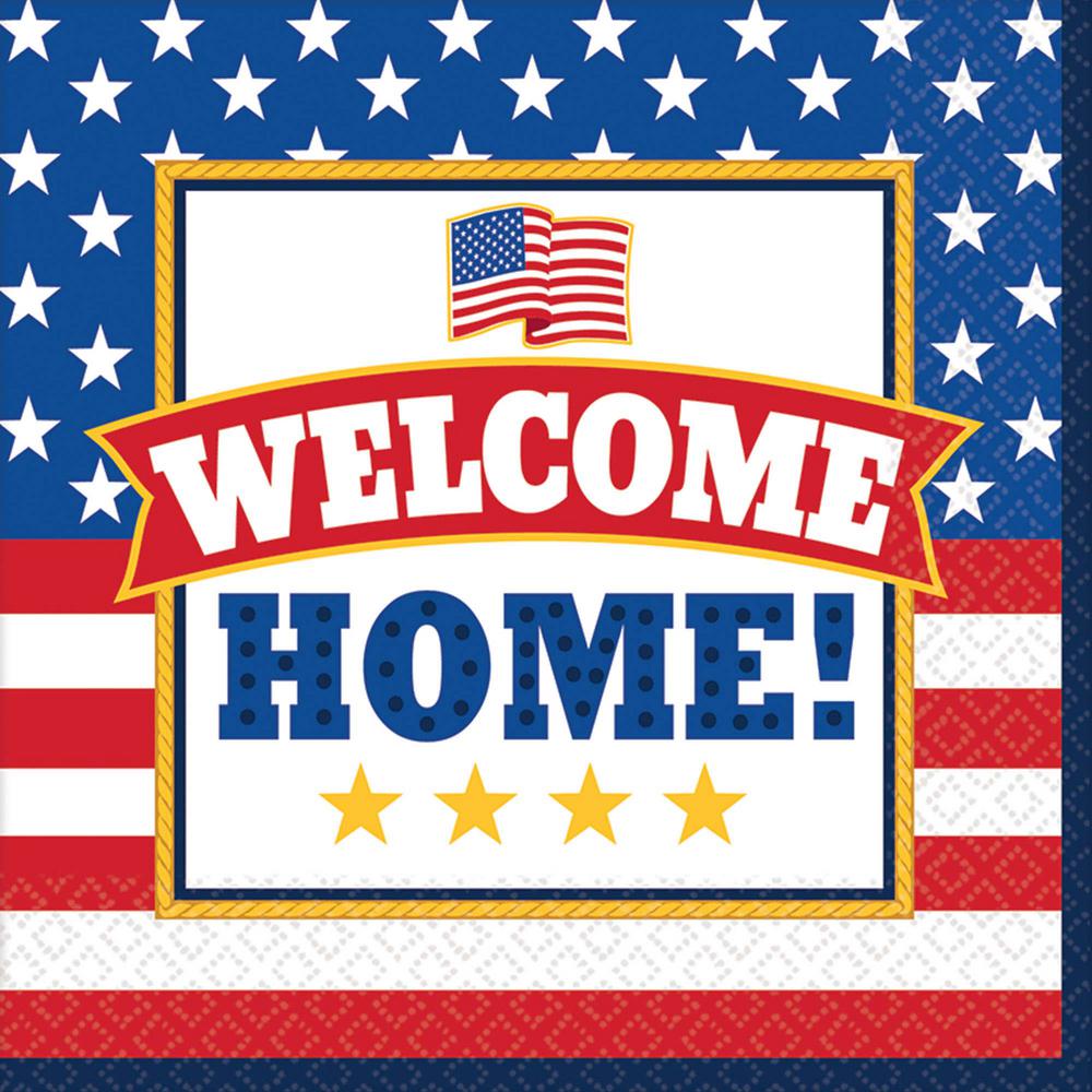 Amscan 6.5 in. x 6.5 in. Welcome Home Luncheon Napkins (36 ...