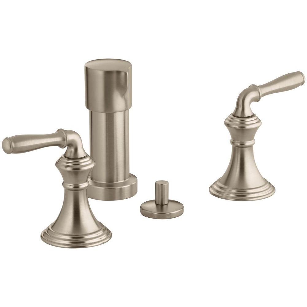 KOHLER Devonshire 2-Handle Bidet Faucet in Vibrant Brushed-Bronze with Vertical Spray