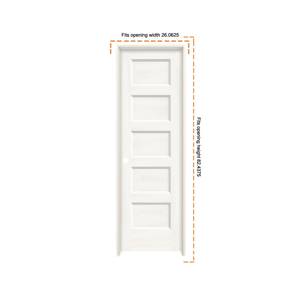 JELD-WEN 24 in. x 80 in. Conmore White Paint Smooth Hollow Core Molded ...