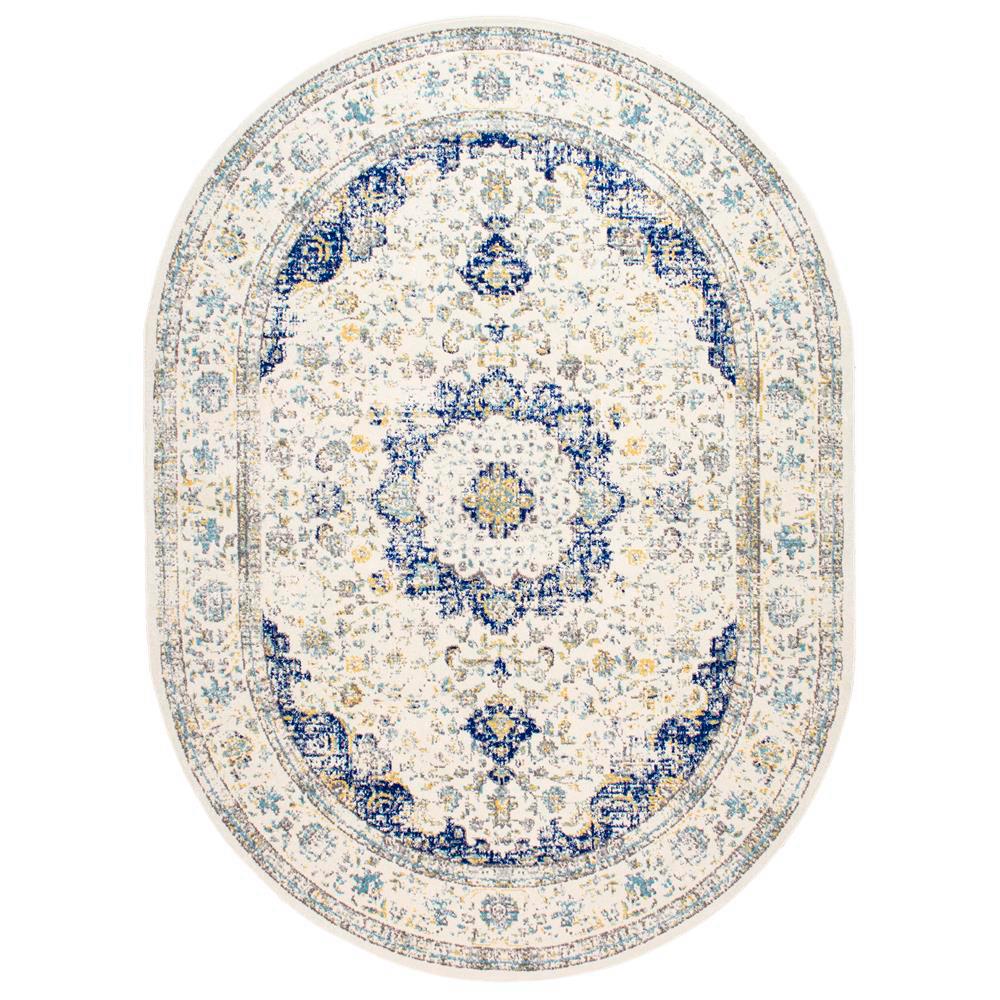 Verona Blue 7 Ft X 9 Oval Area Rug