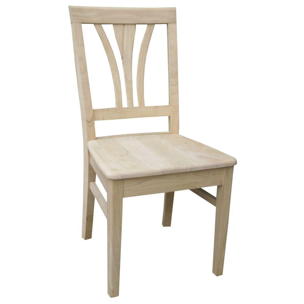 International Concepts Unfinished Wood Fan Back Dining Chair Set Of