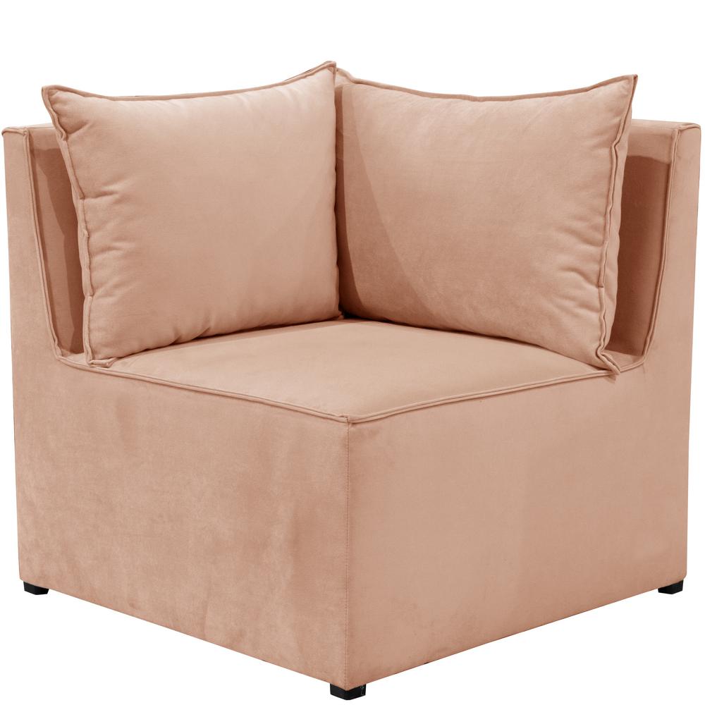 Accent Chairs The Home Depot Newvelvet Soft Pink French Seamed Sectional Corner Chair By Skyline Furniture