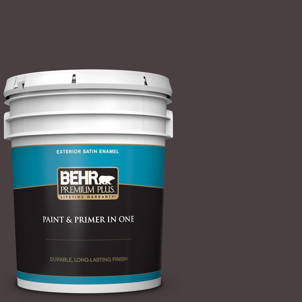 BEHR Premium Plus 5 gal. #BXC-09 Dark Burgundy Wine Satin Enamel ...