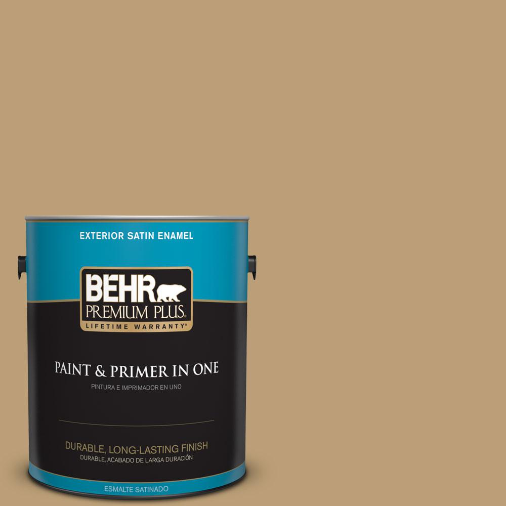 BEHR Premium Plus 1gal. PMD50 Winter Wheat Satin Enamel Exterior