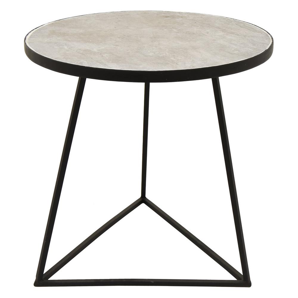 17 In X Black Metal Side Table