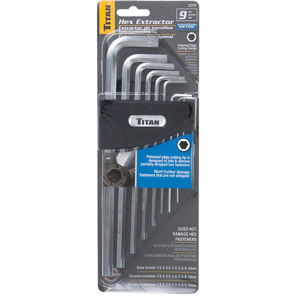 TITAN 9-Piece Metric Damaged Cap Screw Extractor Set ...