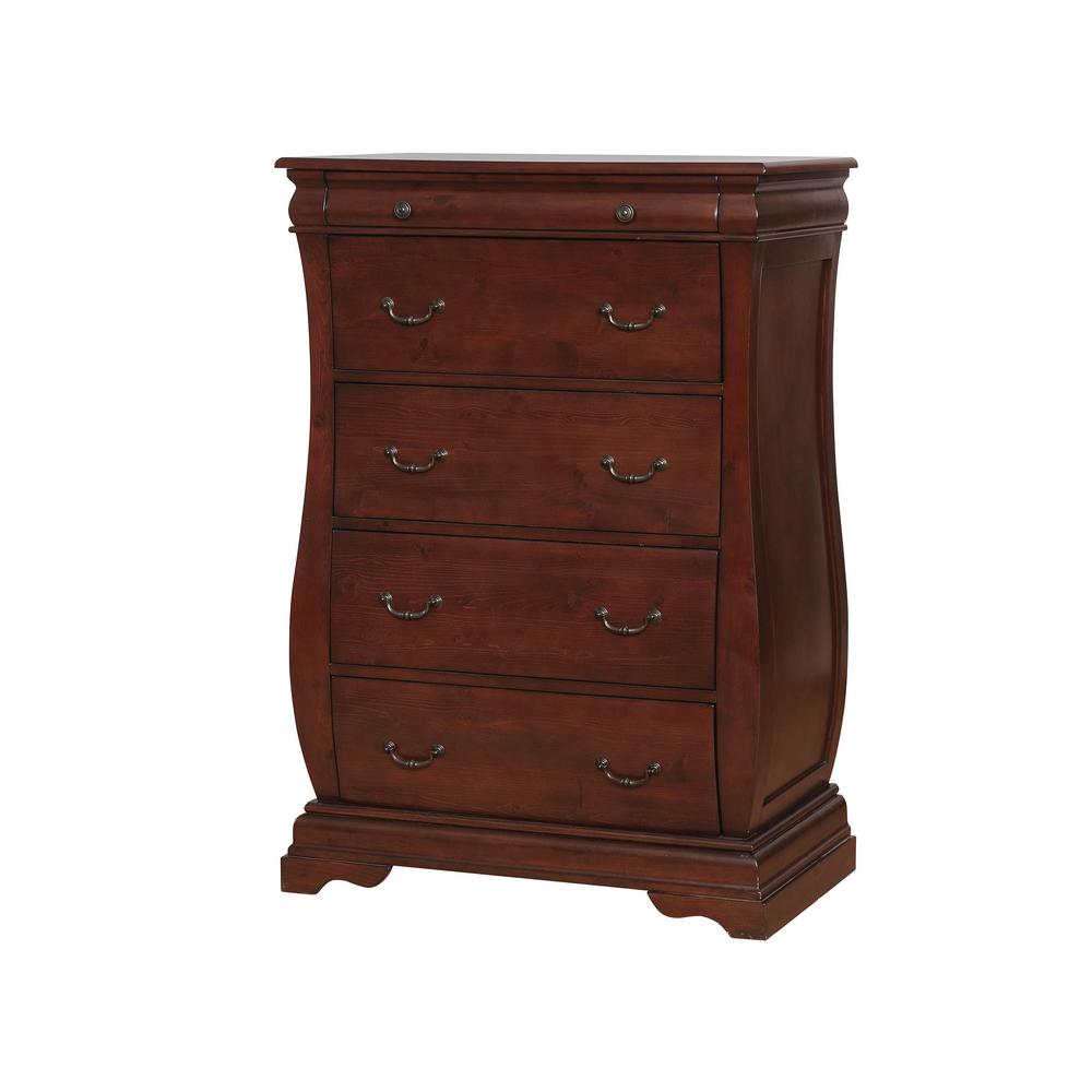 William S Home Furnishing Brunswick 5 Drawers Brown Cherry