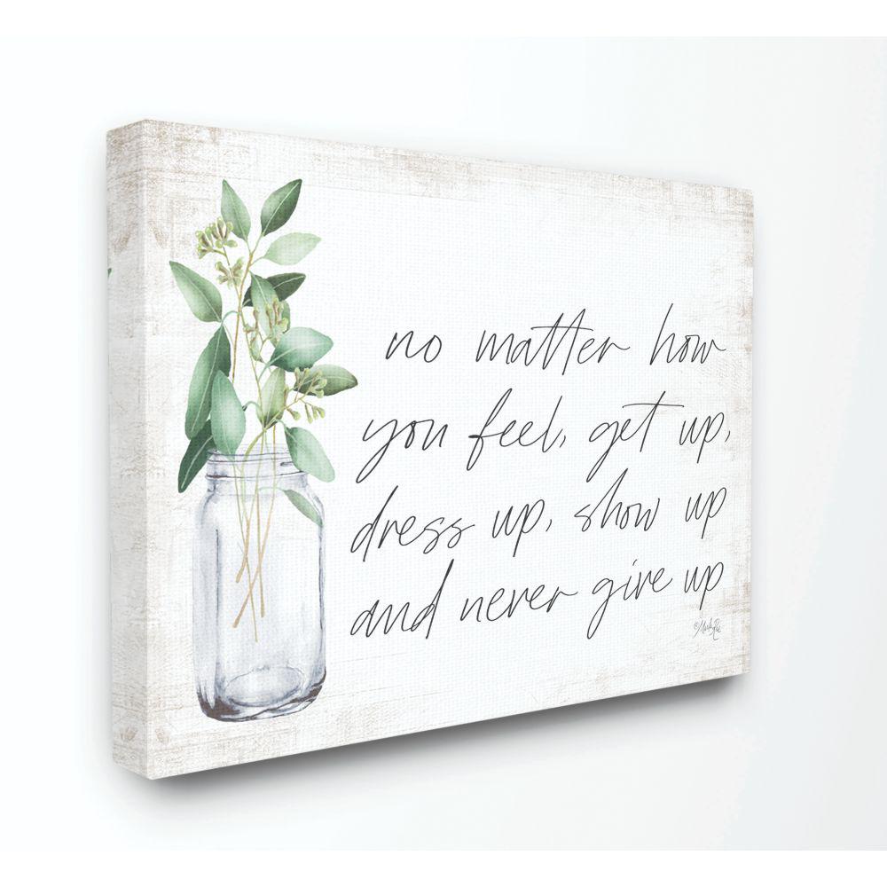Pinnacle Blooms In Mason Jar Floral Canvas Wall Art 1711 3406 The Home Depot
