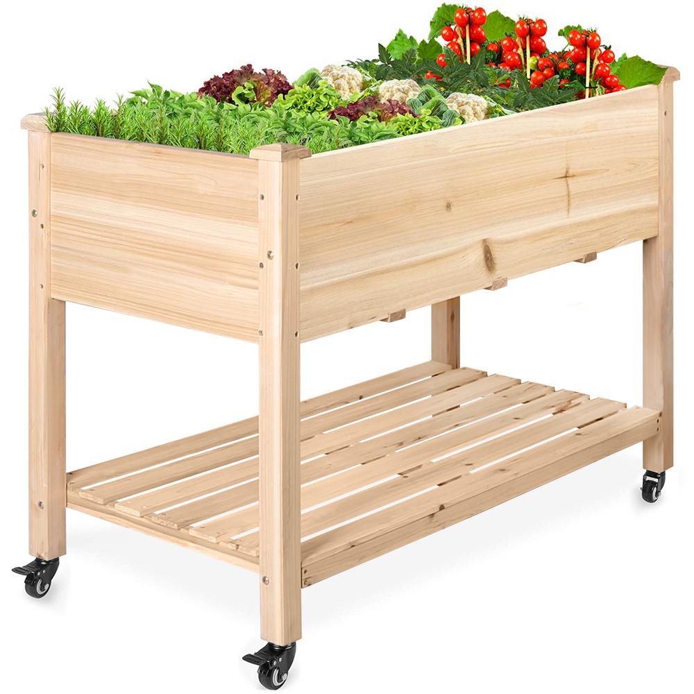 veikous 30 in. x 47.5 in. x 23.5 in. raised garden bed mobile elevated