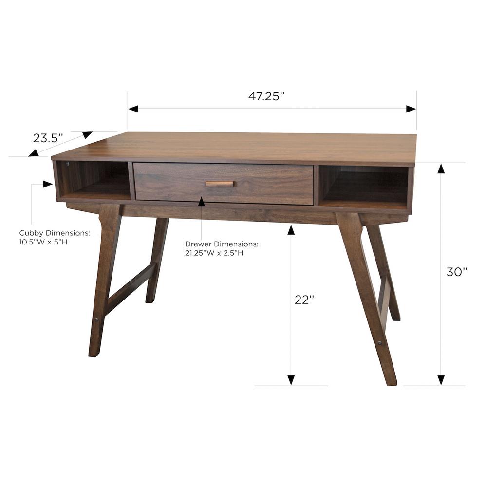 Os Home And Office Furniture 48 In Rectangular Walnut 1 Drawer Writing Desk With Solid Wood Material 42101 The Depot 1 Drawer Writing Desk, Solid Wood Office Furniture