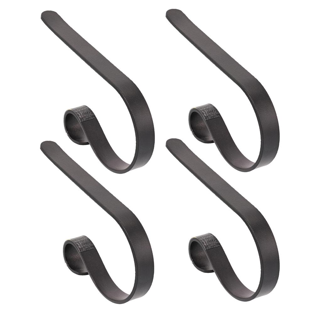 Original Mantleclip 2 5 In Steel Matte Black Mantleclip Stocking Holder 4 Pack Mc0480 The Home Depot