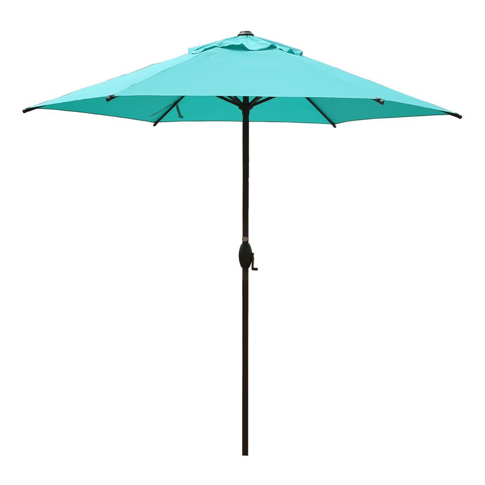 Abba Patio 9 Ft Market Outdoor Patio Umbrella With Push Button Tilt And Crank In Turquoise Ap9386ctl The Home Depot