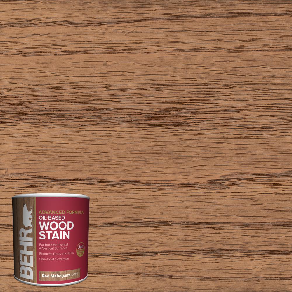 Behr 8 Oz Tis 508 Red Mahogany Transparent Oil Based Advanced Formula Interior Wood Stain B350816 The Home Depot
