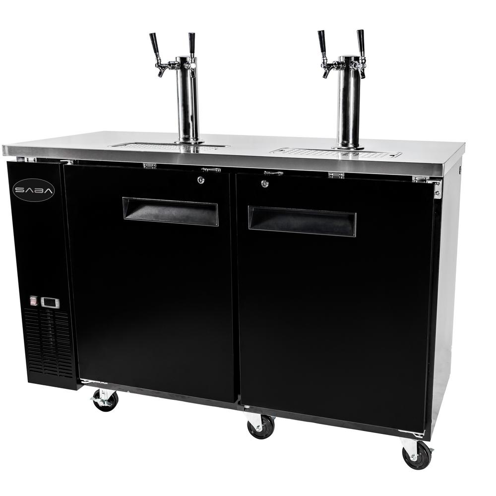 SABA Two 1/2 Barrel Beer Keg Dispenser Refrigerator Cooler with 2