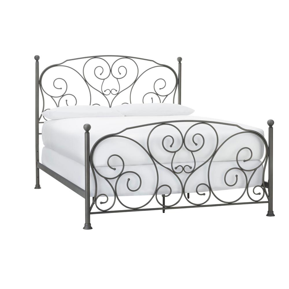 King Wrought Iron Beds Bedroom Furniture The Home Depot