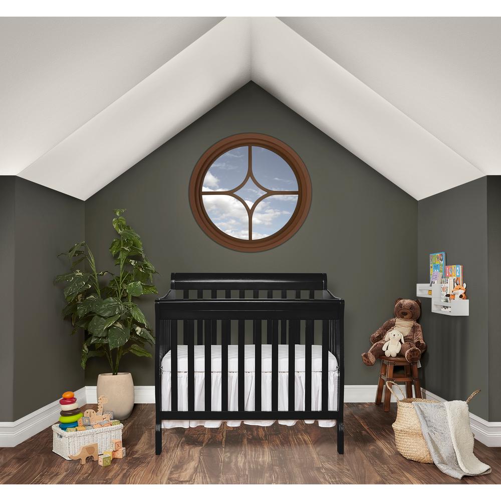 Dream On Me Aden Black 4 In 1 Convertible Mini Crib 628 K The