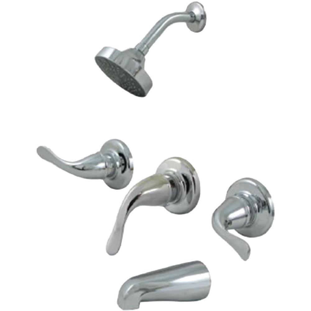 Sayco 3 Handle Tub And Shower Faucet Renewal Trim Kit In Chrome
