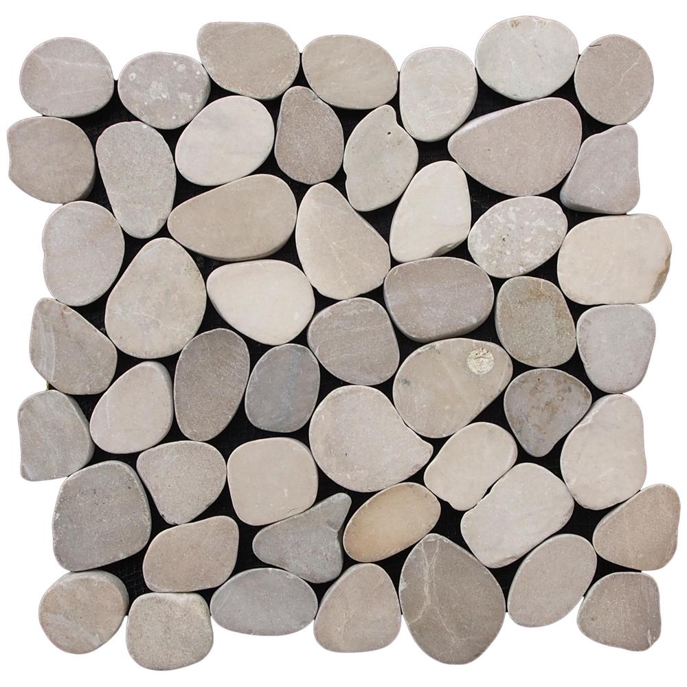 Cruz Bay Sliced Pebble Tile Tan 11 1 2 In X 9 5 Mm Cruz Bay Sliced Pebble Tile Tan 11 1 2