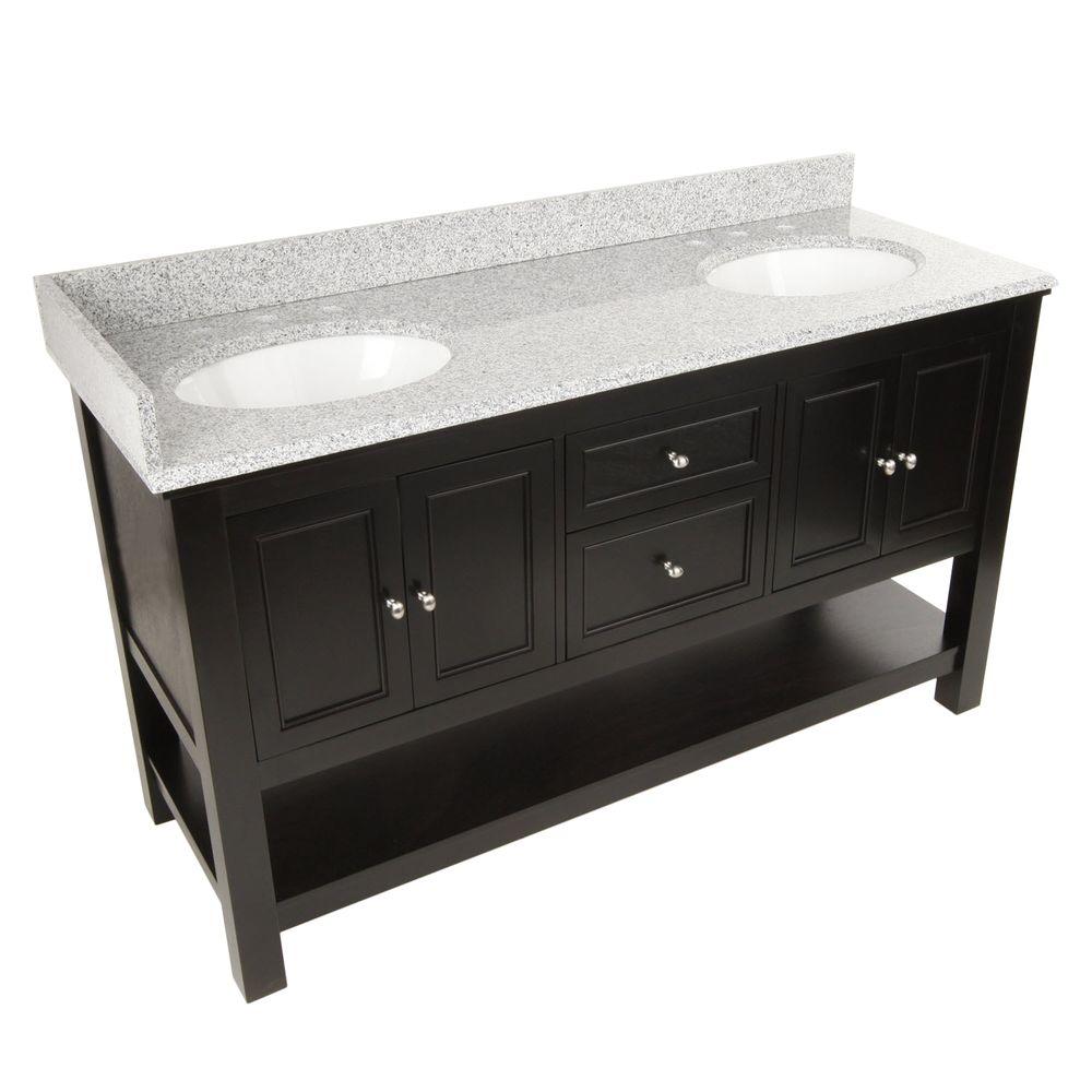 Home Decorators Collection Fraser 60 in. W Double Vanity in Espresso