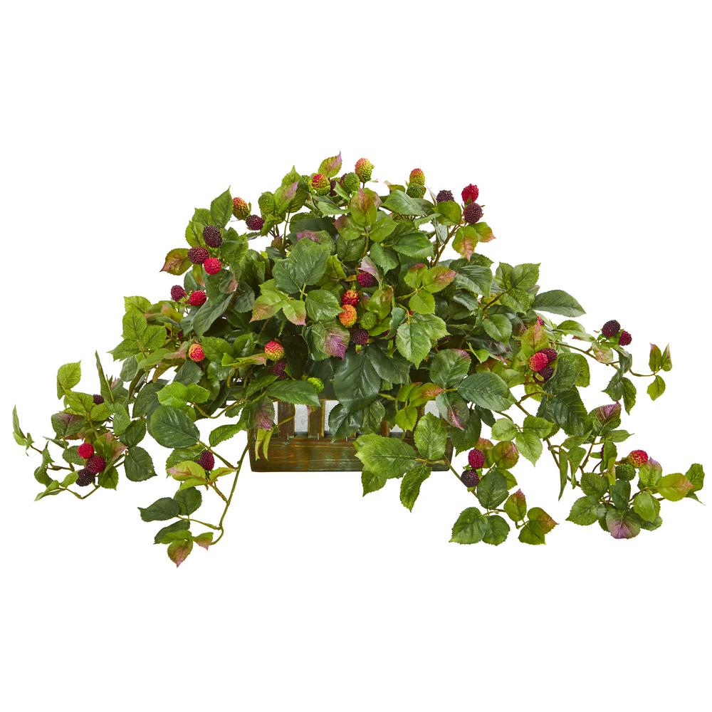 Nearly Natural Indoor Deluxe Raspberry Artificial Plant in Decorative