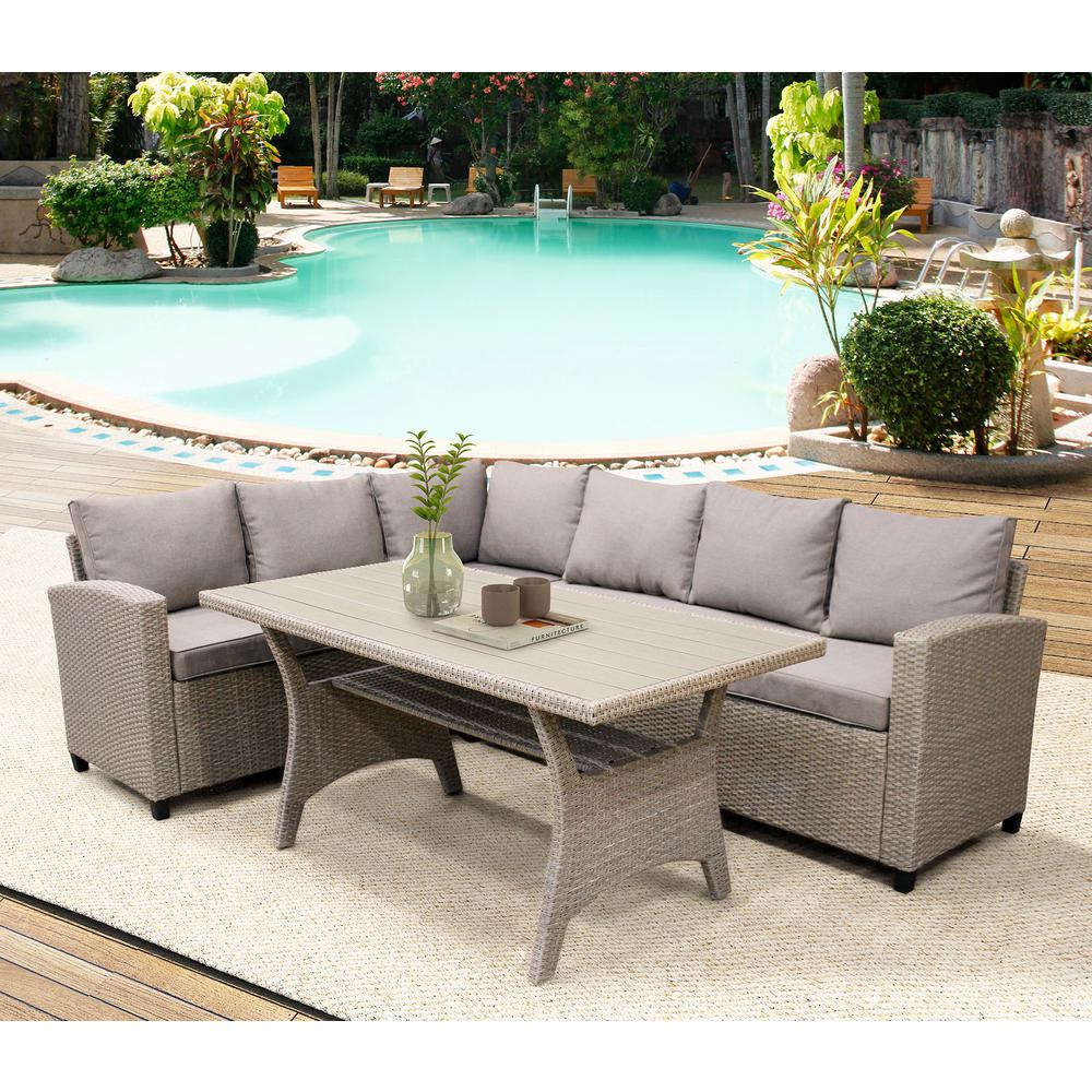 Boyel Living Brown Patio Dining Table Set Outdoor Furniture Wicker All Weather Sectional Sofa With Soft Cushions Tp Sh000073aad The Home Depot - Outdoor Sofa Sectional With Dining Table Boyel Living Brown Patio Dining Table Set Outdoor Furniture Wicker All Weather Sectional Sofa With Soft Cushions Tp Sh000073aad The Home Depot - Outdoor Sofa Sectional With Dining Table