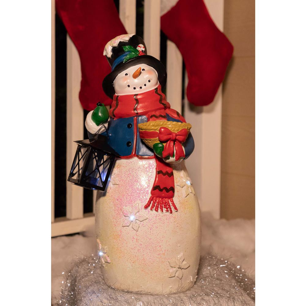 Alpine Christmas Snowman Statue with LED Lights TMZEN466STM The