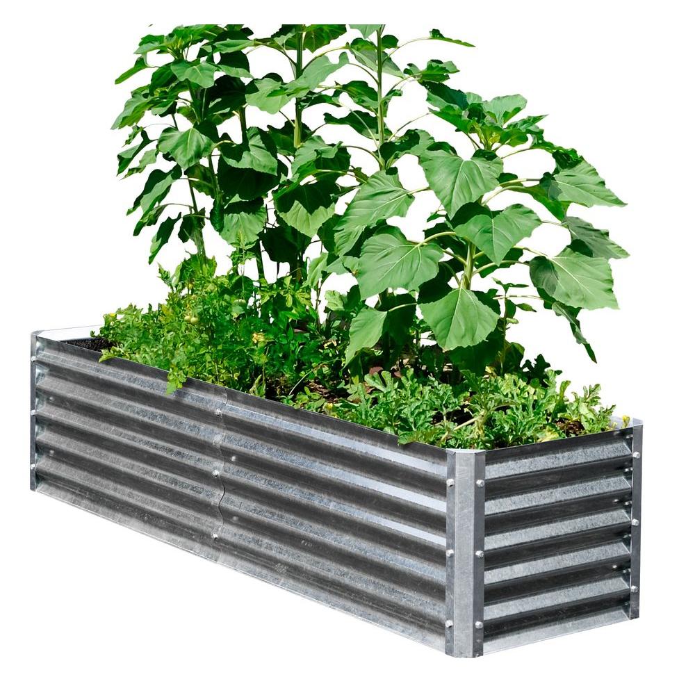 Earthmark Alto Series 40 In X 76 17 Galvanized Metal Garden Bed Bundle Mgb Hb46 The Home Depot - Raised Garden Bed Galvanized Metal Earthmark Alto Series 40 In X 76 17 Galvanized Metal Garden Bed Bundle Mgb Hb46 The Home Depot - Raised Garden Bed Galvanized Metal