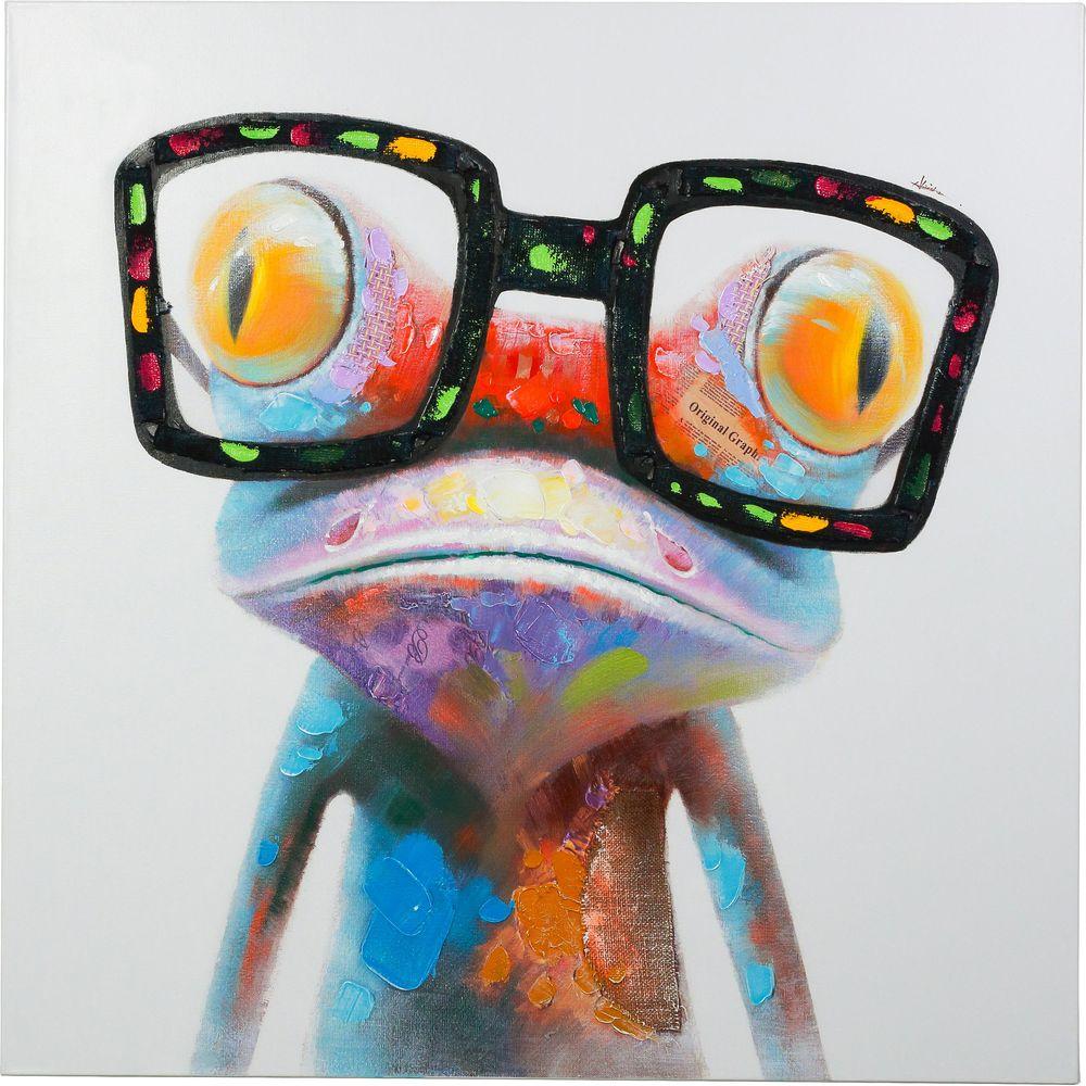 Y Decor 40 in. x 40 in. Amazing Gecko" Hand Painted Canvas Wall Art