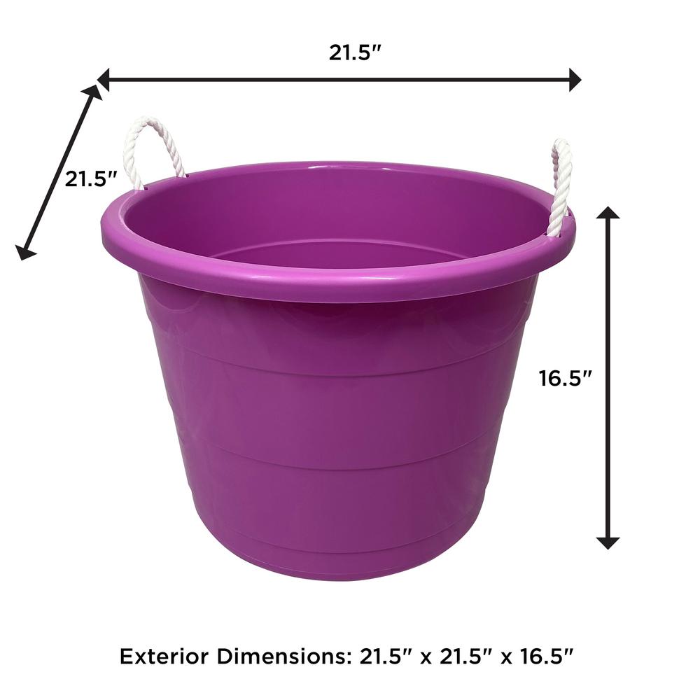 purple plastic bucket