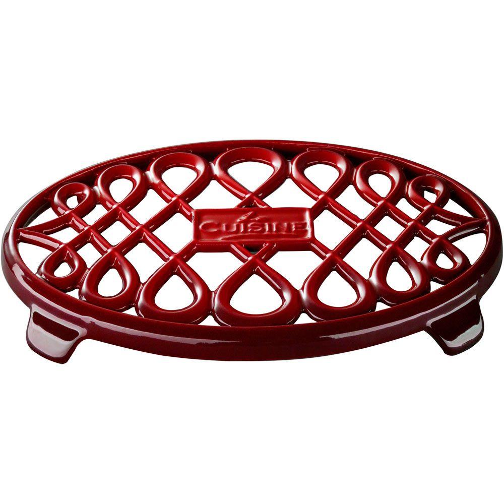 La Cuisine Cast Iron Nonslip Red TrivetLC 8600 The Home Depot